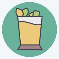 Icon Mint Julep. related to Cocktails,Drink symbol. color mate style. simple design editable. simple illustration vector