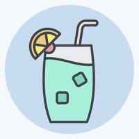 Icon Tom Collins. related to Cocktails,Drink symbol. color mate style. simple design editable. simple illustration vector