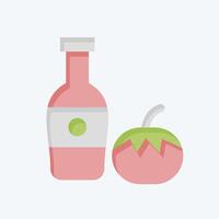 Icon Ketchup. related to Fast Food symbol. flat style. simple design editable. simple illustration vector