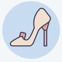 Icon High Heel. related to Fashion symbol. color mate style. simple design editable. simple illustration vector