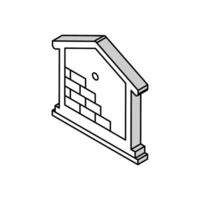 inside wall insulation with mineral wool isometric icon vector illustration