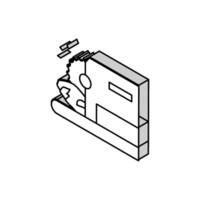 cutting chicken machine isometric icon vector illustration