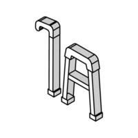 stick and walking frame for old people isometric icon vector illustration