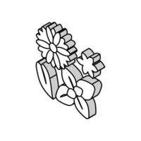 flores fitoterapia isométrica icono vector ilustración