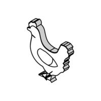 pollo pájaro isométrica icono vector ilustración