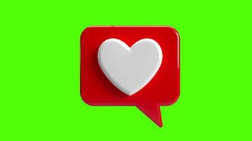 3D Love Red Speech Bubble video