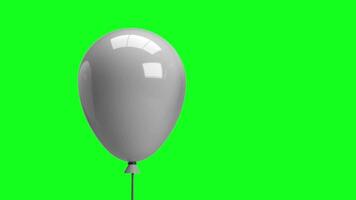 realista gey balão animação com verde tela video