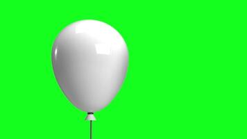realistisch wit ballon animatie met groen scherm video