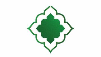 Islamitisch groen bloem kader video
