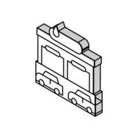 edificio coche lavar Servicio isométrica icono vector ilustración