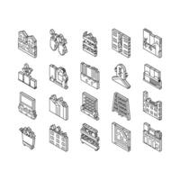 Urban Gardening Eco Collection isometric icons set vector