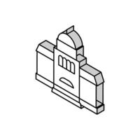 courthouse building isometric icon vector illustration