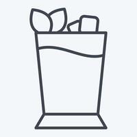 Icon Mint Julep. related to Cocktails,Drink symbol. line style. simple design editable. simple illustration vector