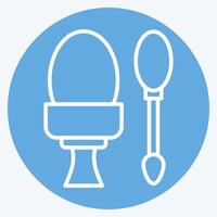 Icon Boiled egg. related to Fast Food symbol. blue eyes style. simple design editable. simple illustration vector