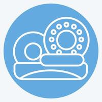 Icon Donut. related to Picnic symbol. blue eyes style. simple design editable. simple illustration vector