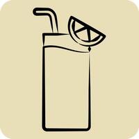 Icon Gin Fizz. related to Cocktails,Drink symbol. hand drawn style. simple design editable. simple illustration vector
