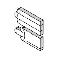 insulation material roll isometric icon vector illustration