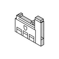 edificio del departamento de bomberos icono isométrico ilustración vectorial vector