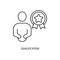 qualification concept line icon. Simple element illustration. qualification concept outline symbol design. vector