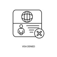 visa negado concepto línea icono. sencillo elemento ilustración. visa negado concepto contorno símbolo diseño. vector