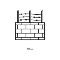 wall concept line icon. Simple element illustration. wall concept outline symbol design. vector