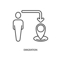 emigración concepto línea icono. sencillo elemento ilustración. emigración concepto contorno símbolo diseño. vector