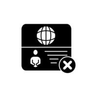 visa denied concept line icon. Simple element illustration. visa denied concept outline symbol design. vector