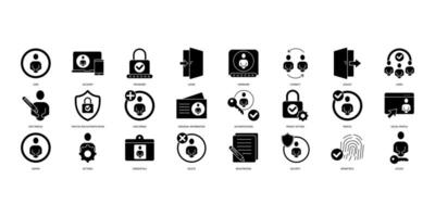 User account icons set. Set of editable stroke icons.Vector set of User account vector