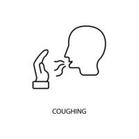 coughing concept line icon. Simple element illustration. coughing concept outline symbol design. vector