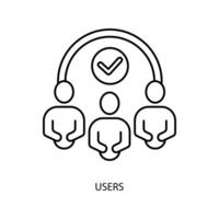 users concept line icon. Simple element illustration. users concept outline symbol design. vector