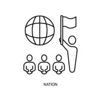 nation concept line icon. Simple element illustration. nation concept outline symbol design. vector