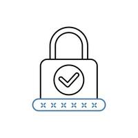 password concept line icon. Simple element illustration. password concept outline symbol design. vector