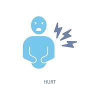 hurt concept line icon. Simple element illustration. hurt concept outline symbol design. vector