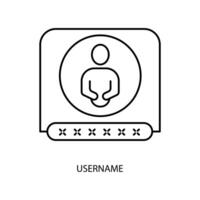 username concept line icon. Simple element illustration. username concept outline symbol design. vector