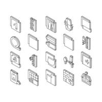 Insulation Building Collection isometric icons set vector