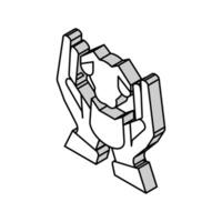 hands holding cat and dog isometric icon vector illustration