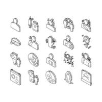 Chicken Pox Disease Collection isometric icons set vector