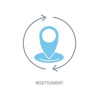 resettlement concept line icon. Simple element illustration. resettlement concept outline symbol design. vector
