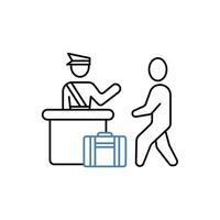 border control concept line icon. Simple element illustration. border control concept outline symbol design. vector