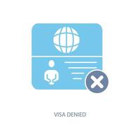 visa denied concept line icon. Simple element illustration. visa denied concept outline symbol design. vector