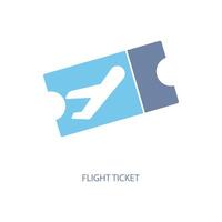 flight ticket concept line icon. Simple element illustration. flight ticket concept outline symbol design. vector