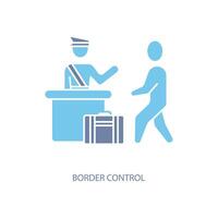 border control concept line icon. Simple element illustration. border control concept outline symbol design. vector