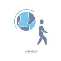 migration concept line icon. Simple element illustration. migration concept outline symbol design. vector