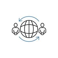 global movimiento concepto línea icono. sencillo elemento ilustración. global movimiento concepto contorno símbolo diseño. vector