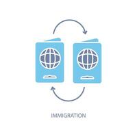 immigration concept line icon. Simple element illustration. immigration concept outline symbol design. vector