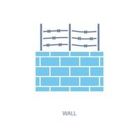 wall concept line icon. Simple element illustration. wall concept outline symbol design. vector