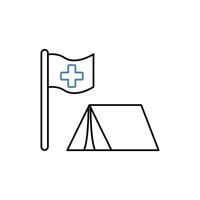 health tent concept line icon. Simple element illustration. health tent concept outline symbol design. vector