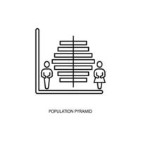 población pirámide concepto línea icono. sencillo elemento ilustración. población pirámide concepto contorno símbolo diseño. vector