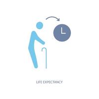 life expectancy concept line icon. Simple element illustration. life expectancy concept outline symbol design. vector