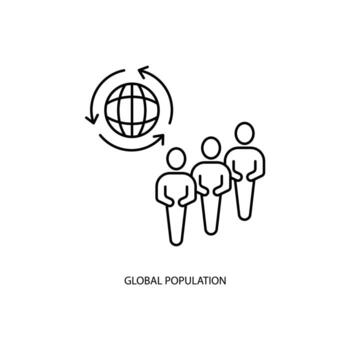 global population concept line icon. Simple element illustration. global population concept outline symbol design. vector